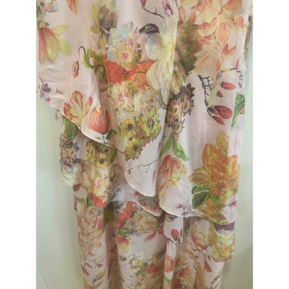 Sundance layered 100% silk dress floral boho fairycore maxi pink summer - Picture 4 of 6